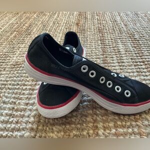 Converse Black Sneakers with White and Red Accents